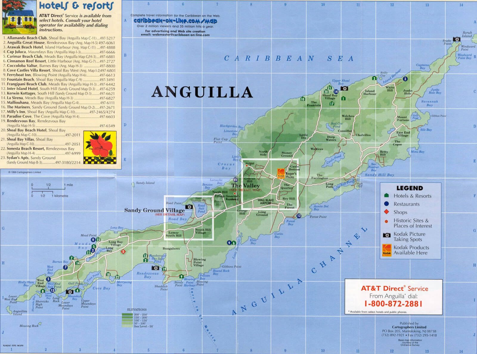 Anguilla Physical Map 